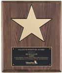Piano Finish Plaque with Gold Aluminum Star