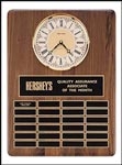 Walnut Perpetual Plaque with Solid Brass Clock Bezel and (24) Individual Plates
